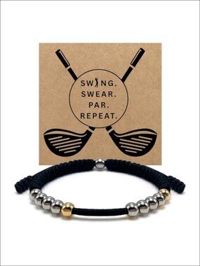 Golf Counter Bracelet 10 Bead Stainless Steel Stroke Scorekeeper Adjustable